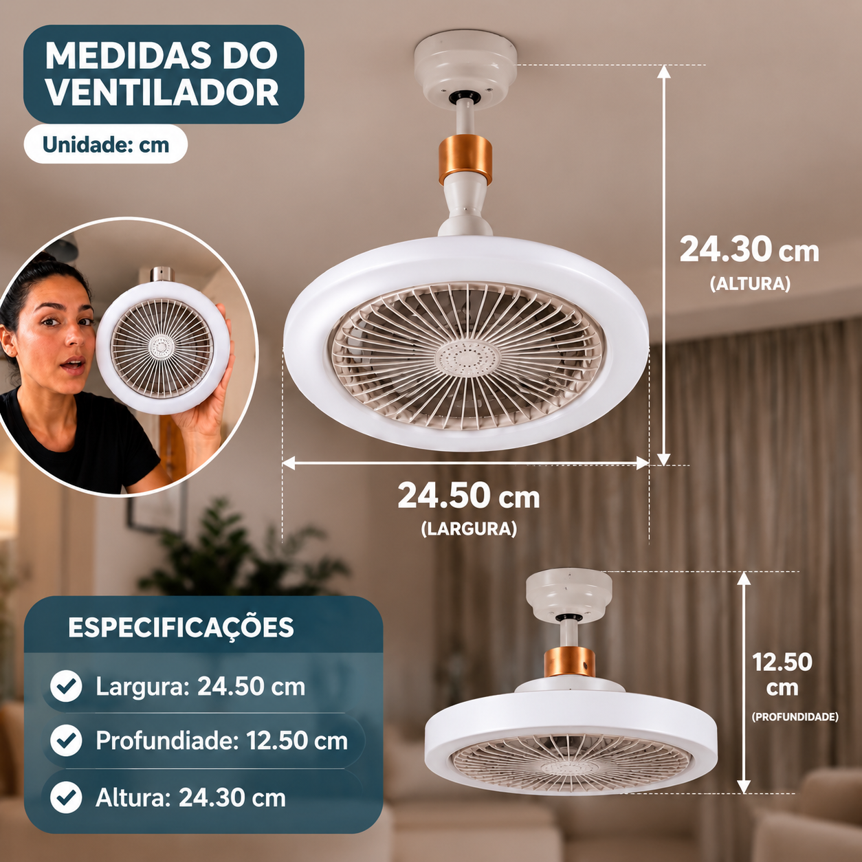 Ventilador Silencioso con Luz - Instalación en Minutos