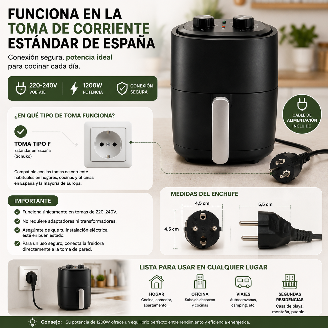 Freidora de Aire 4L – Sin Aceite. Más Sabor. Más Vida.