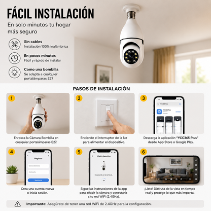 Cámara de Seguridad 360° Wifi