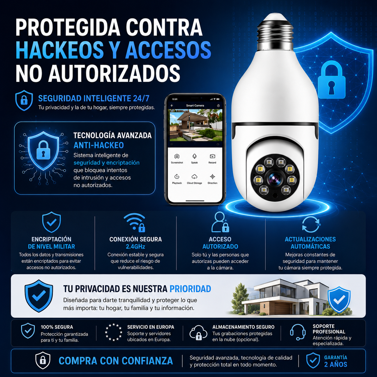 Cámara de Seguridad 360° Wifi