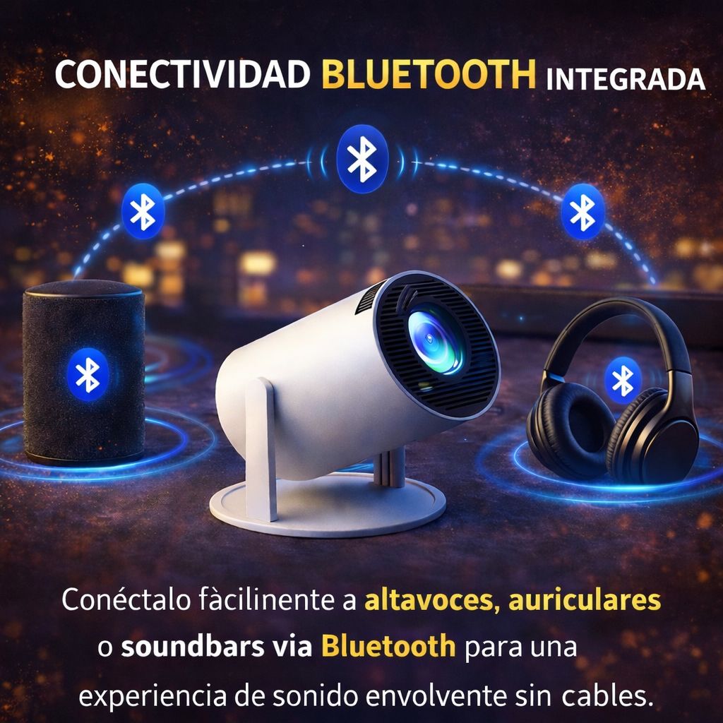 Convierte tu habitación en cine 🎬 Mini Proyector Portátil con Wifi