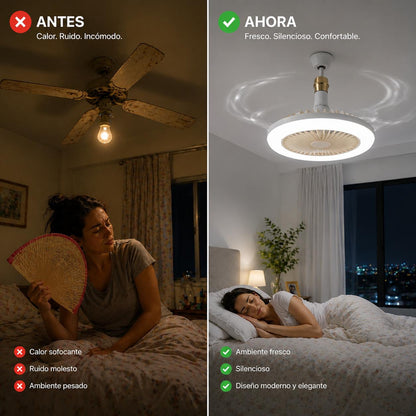 Ventilador Silencioso con Luz - Instalación en Minutos