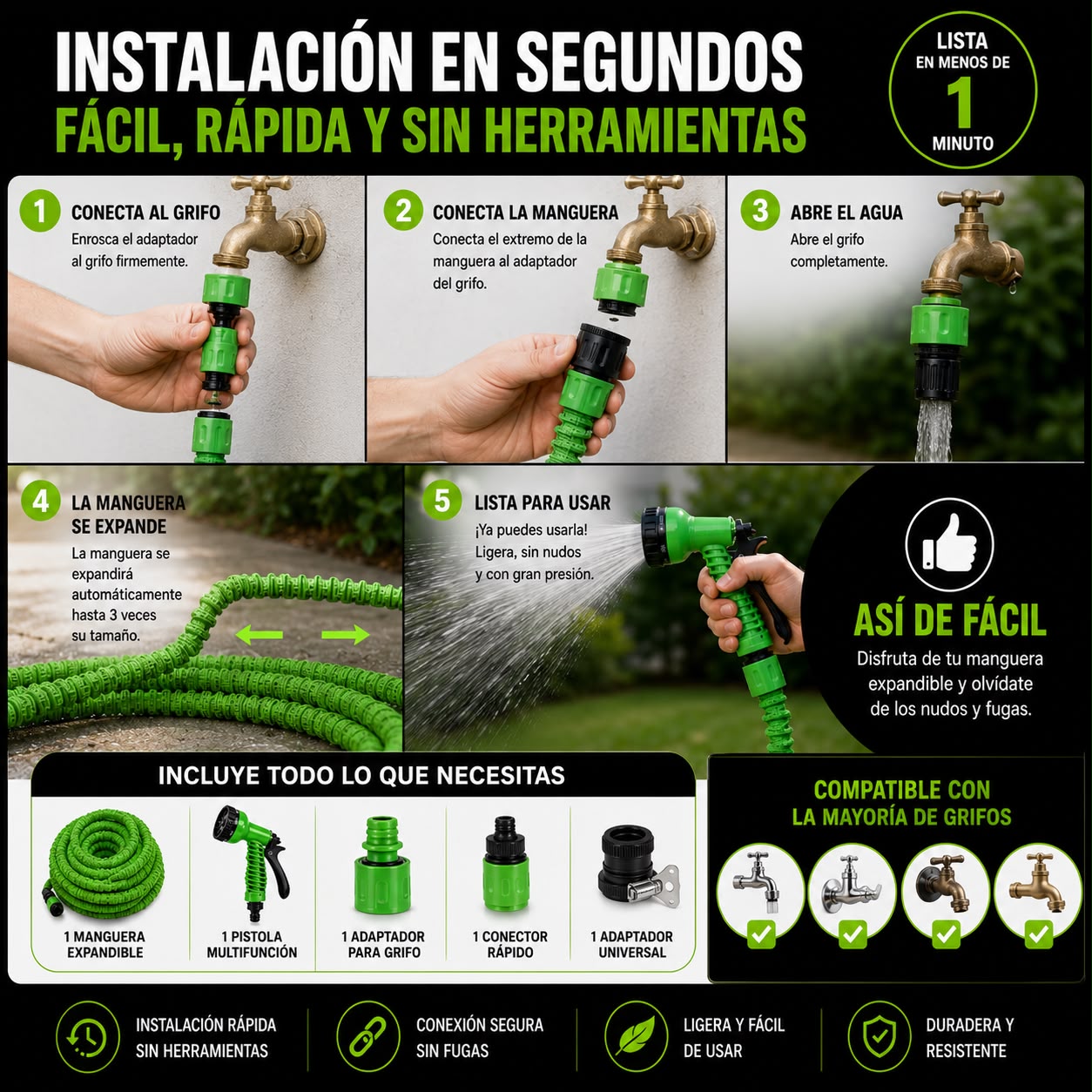 Manguera Ultra Compacta y Extensible